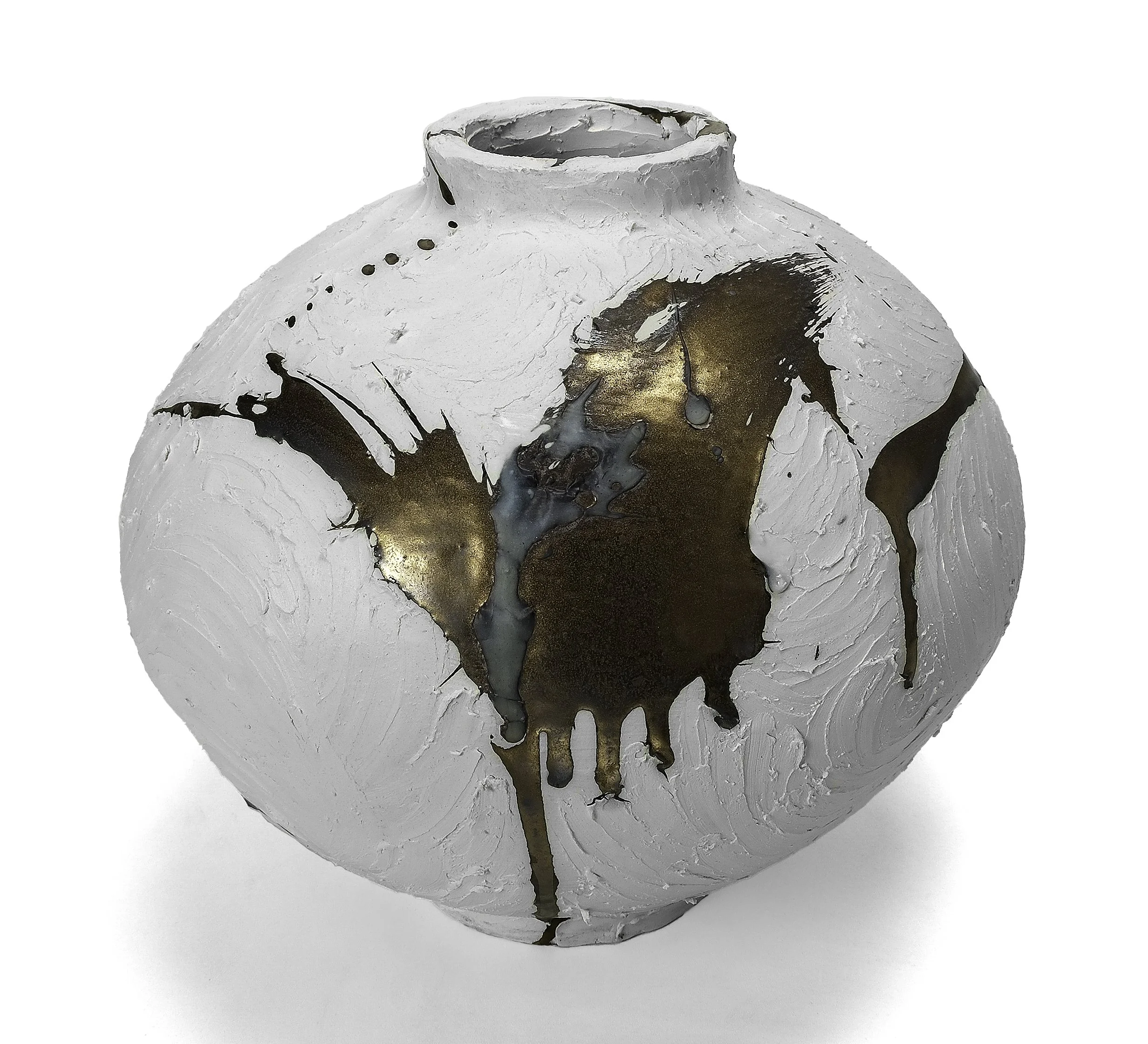 White & Gold Vessel - No 129 — Beverly Morrison